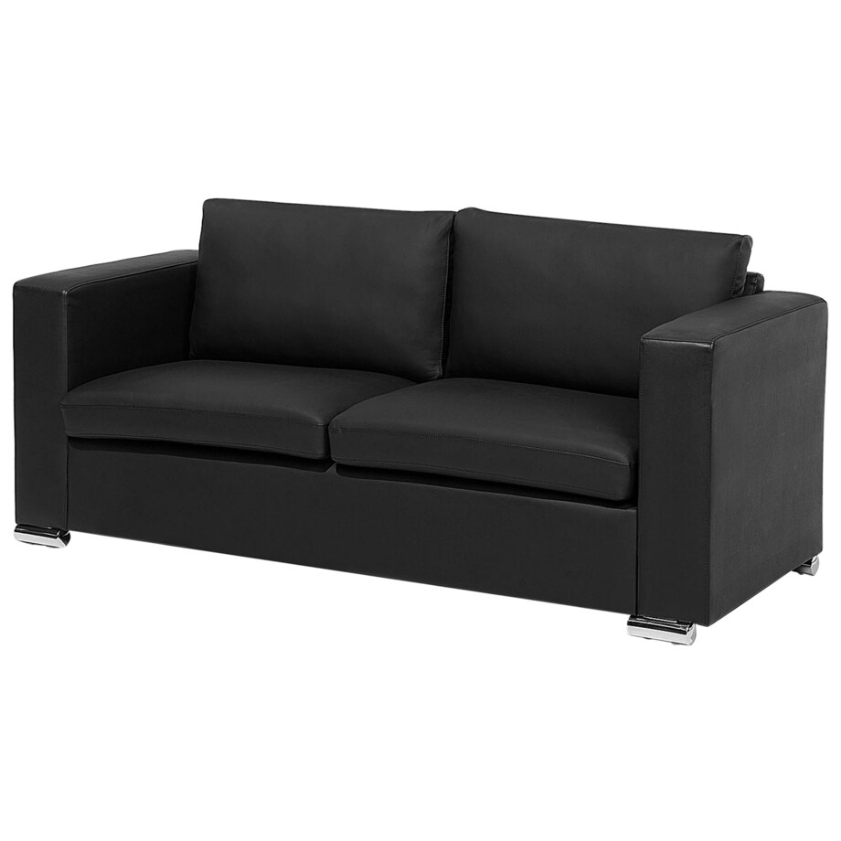 Komplet wypoczynkowy skórzany 6-osobowy czarny HELSINKI