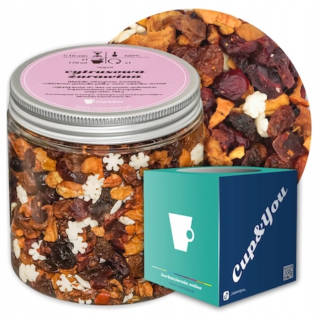 Herbata owocowa CYTRUSOWA ŻURAWINA o smaku winogronowo żurawinowym PREMIUM - herbata liściasta sypana mieszanka napar susz - gotowa na prezent upominek