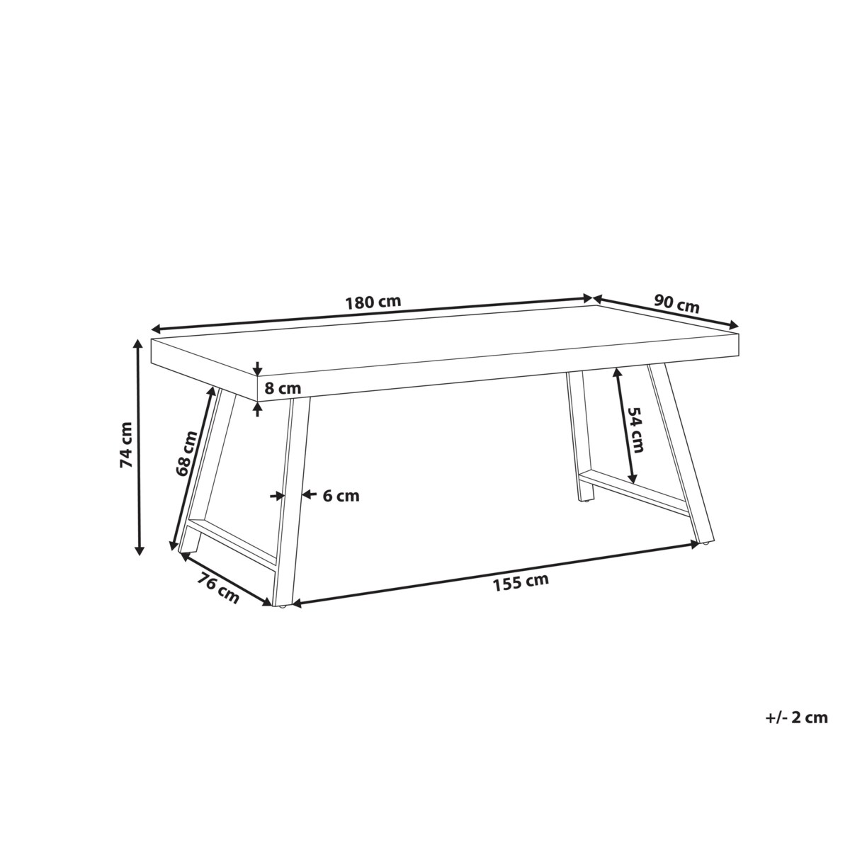 Stół do jadalni WARTON Ciemnobrązowy 180 cm 90 cm Drewno