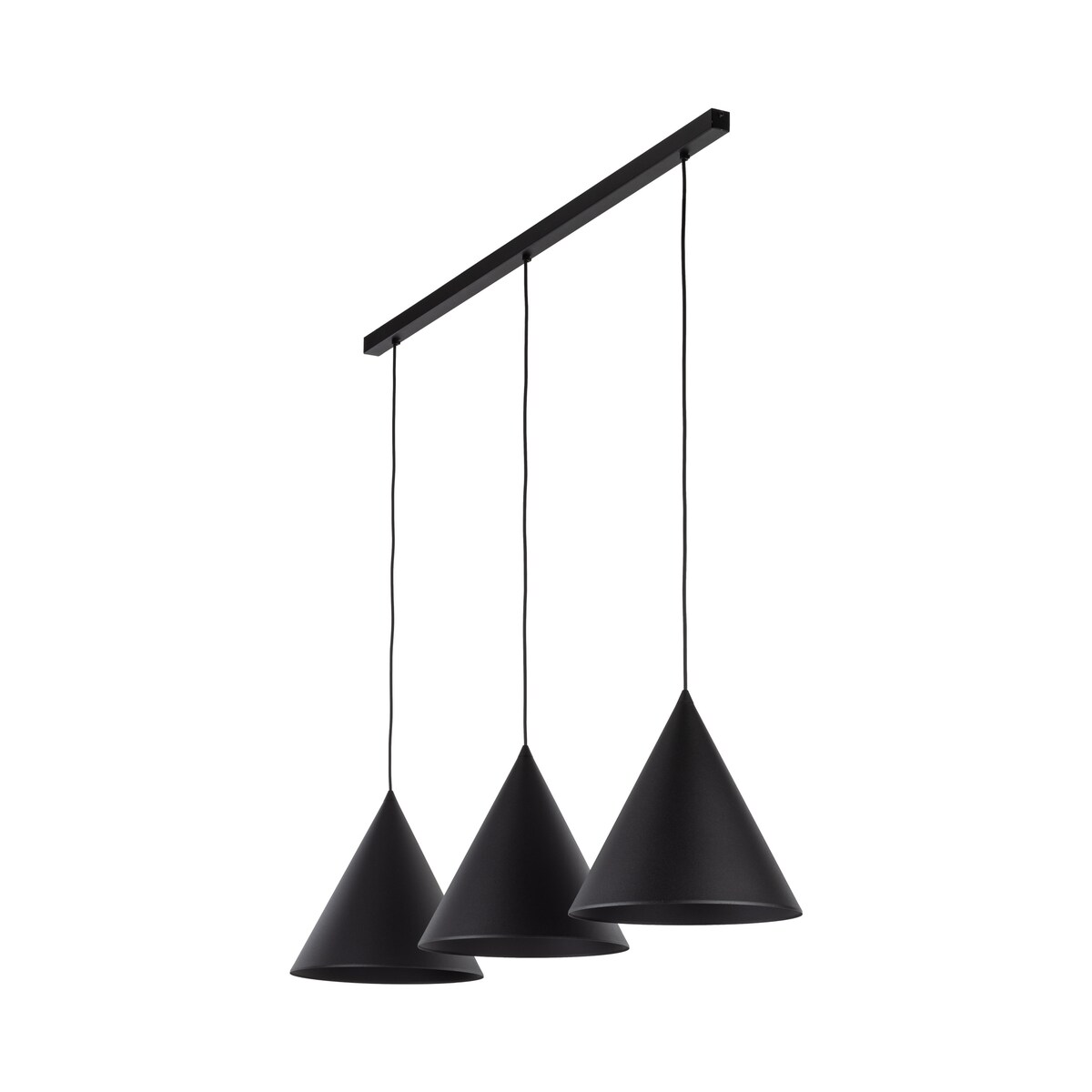 Czarna Lampa Wisząca Na Listwie Stożki Metalowe Tk Lighting Cono L