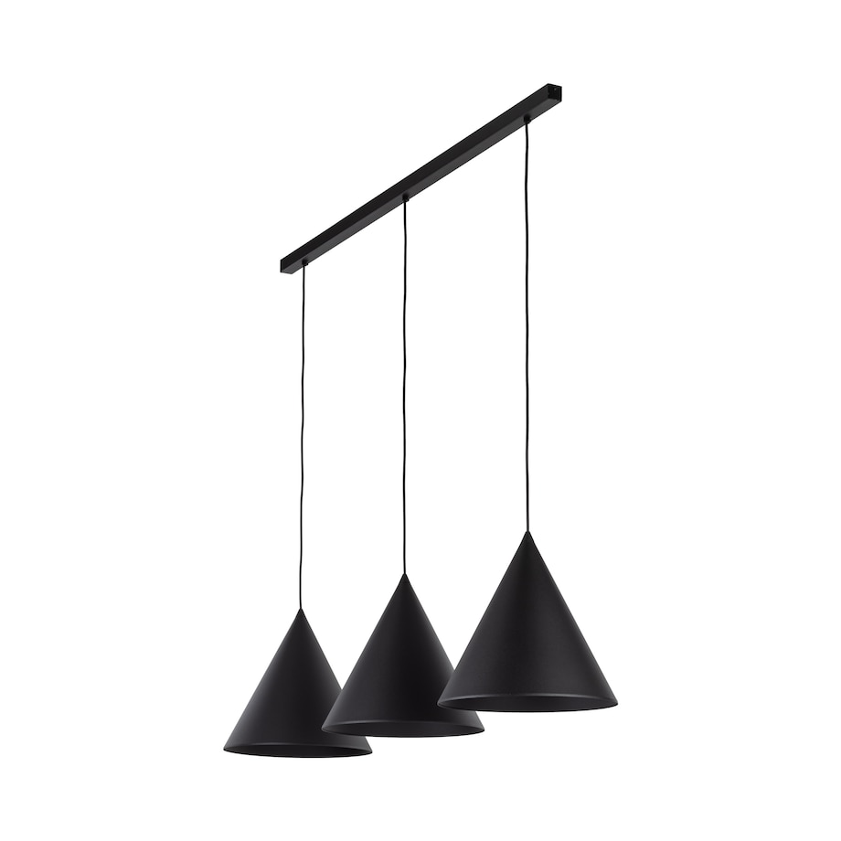 Czarna Lampa Wisząca Na Listwie Stożki Metalowe Tk Lighting Cono L