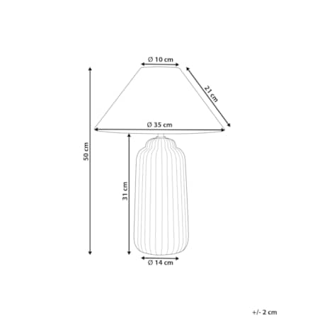 Lampa stołowa ceramiczna beżowa NURIA