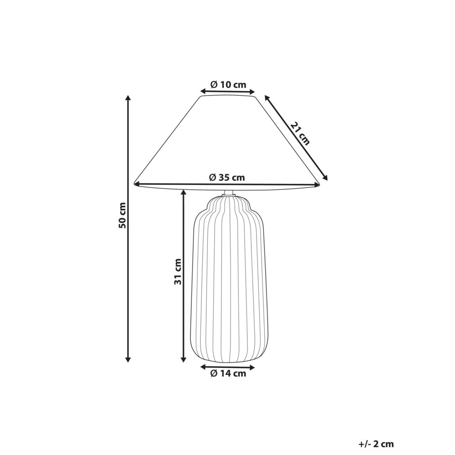 Lampa stołowa ceramiczna beżowa NURIA
