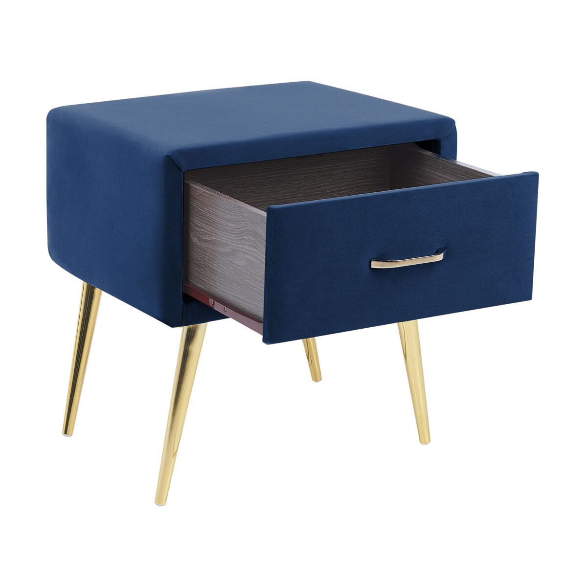 Szafka nocna welurowa niebieska FLAYAT