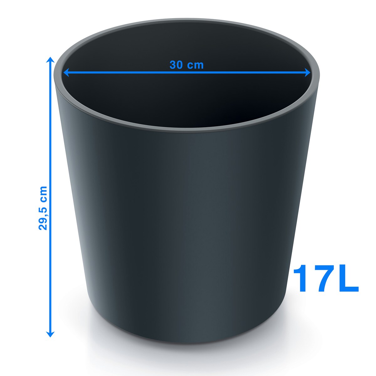 Doniczka Donica Ogrodowa 30 Cm Okrągła Na Taras Do Ogrodu Domu Antracytowa