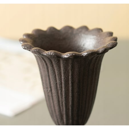 WAZON W KSZTAŁCIE KWIATU żeliwny czarny wys. 14cm