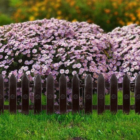 Palisada płotek ogrodowy obrzeże zestaw brązowy 10 szt. 200 cm 20x15 cm