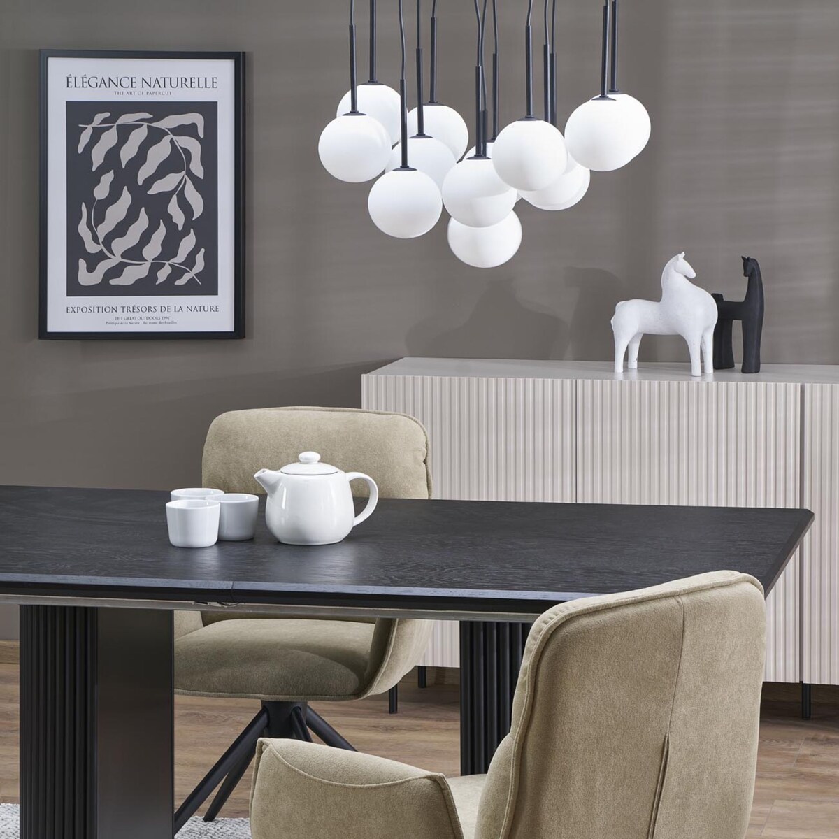 Lampa wisząca TK Lighting MARTIN WHITE 10079 13xG9 czarno-biała nowoczesna do salonu jadalni kuchni
