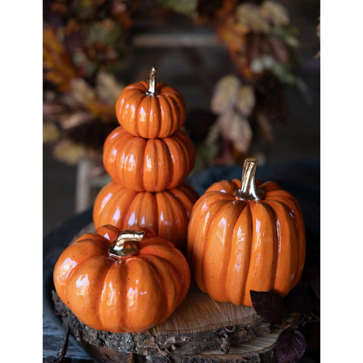 FIGURKA DYNIA POMARAŃCZOWA OGRODOWA WODOODPORNA NA HALLOWEEN JESIEŃ BALKON