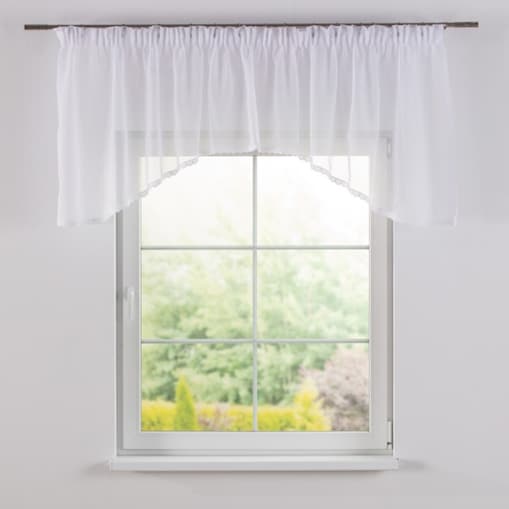 Lambrekin łuk Lily z koronką 250x80 biały