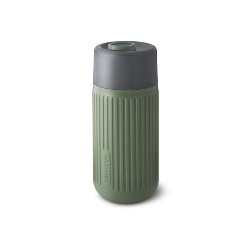 Kubek podróżny szklany oliwkowy, 340 ml, Black+Blum