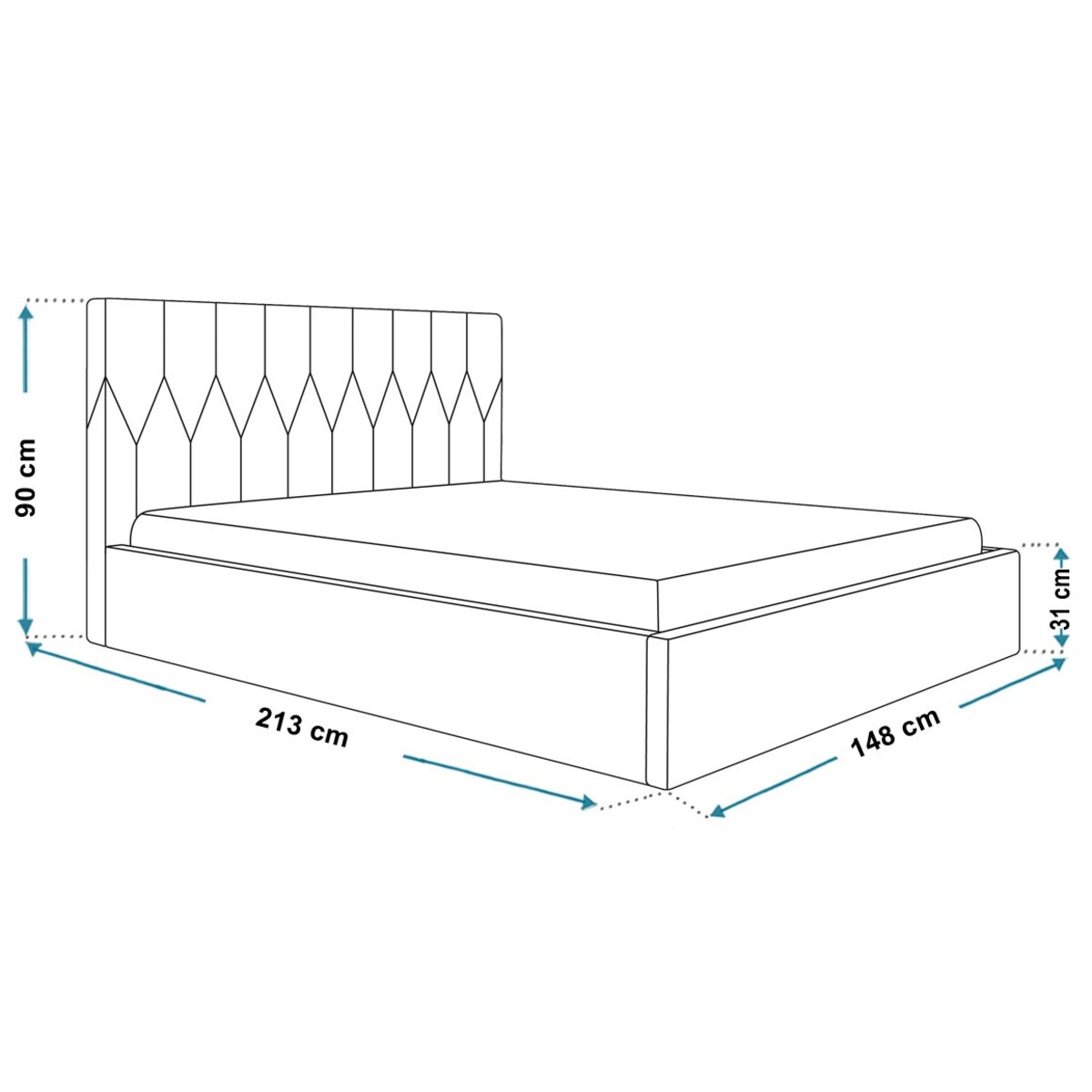 Łóżko tapicerowane 140x200 OLDO 9 z pojemnikiem- butelkowa zieleń