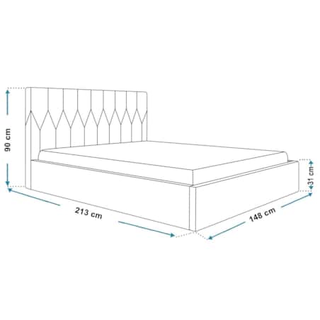 Łóżko tapicerowane 140x200 OLDO 9 z pojemnikiem- butelkowa zieleń