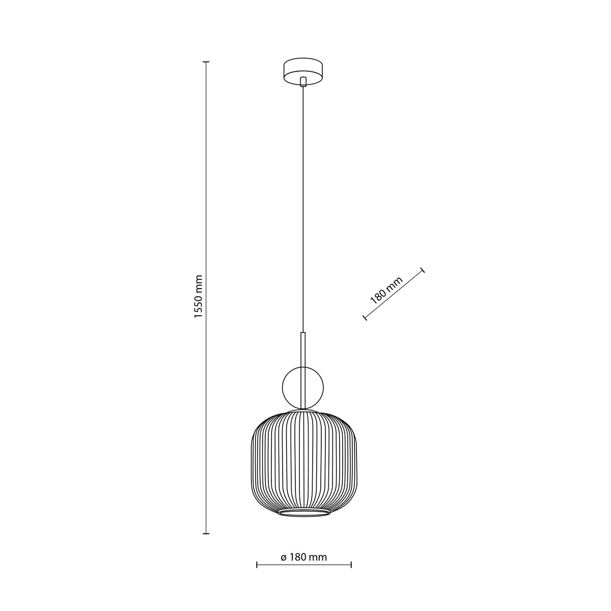 Lampa Wisząca Tk Lighting Sophia Big 1Xe27 Biały Klosz Koniakowa Kulka