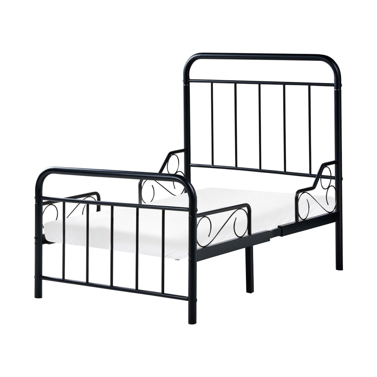 Rozsuwane łóżko dziecięce Metal ANAIS 90 x 200 cm Czarny