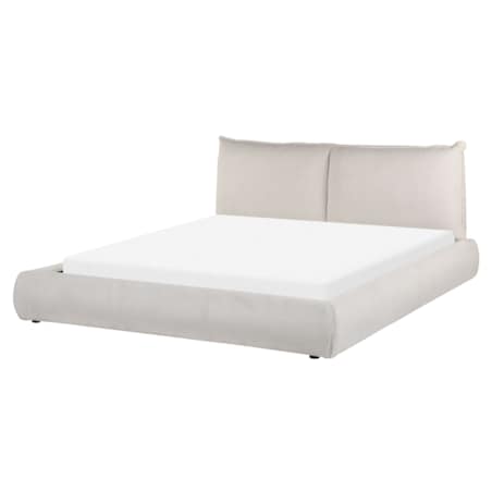 Łóżko sztruksowe 160 x 200 cm beżowe VINAY