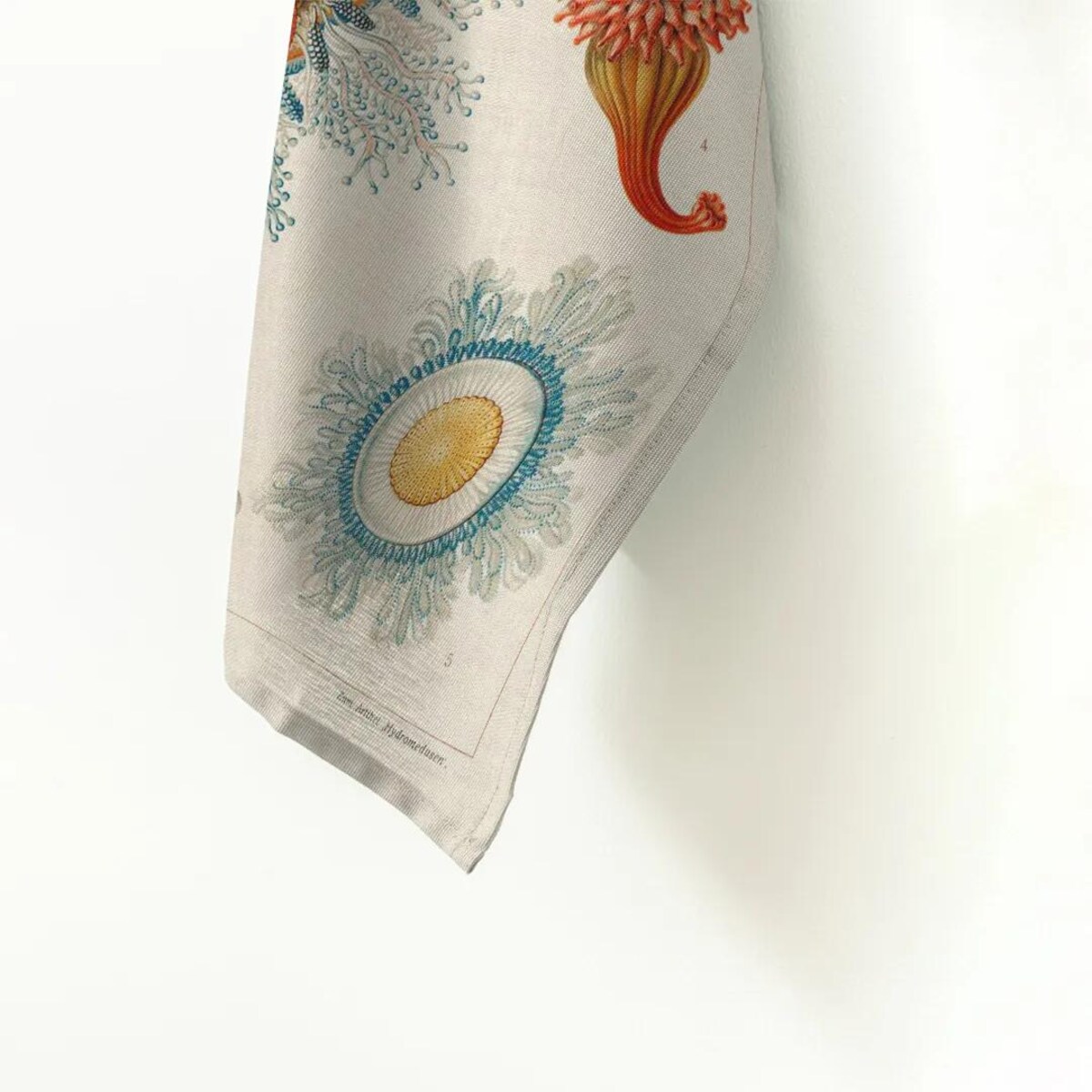 Lniany ręcznik kuchenny - Rafa koralowa