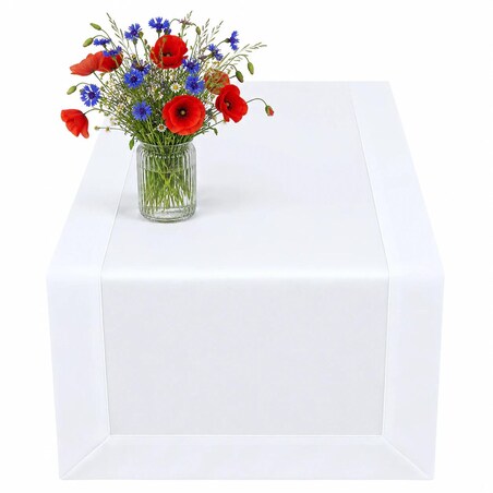 Bieżnik plamoodporny H200 biały O5 - 40x220 cm - biały