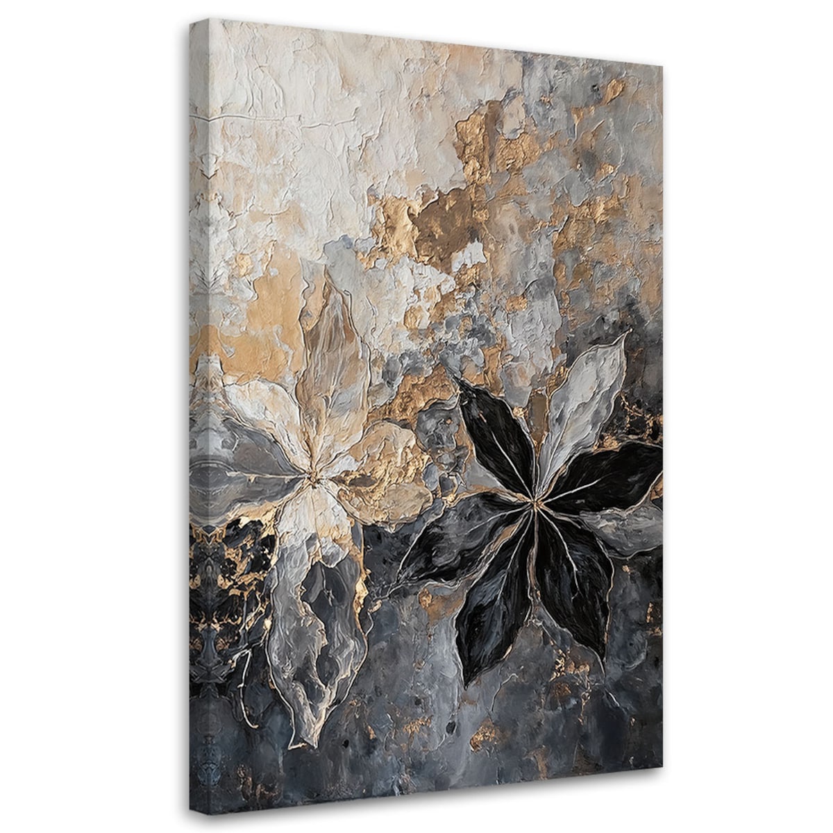 Obraz do salonu do sypialni Liście Abstrakcja Tekstura Złoty 70x100