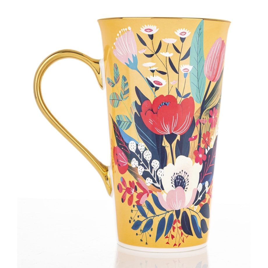 Kubek porcelanowy 16,5x14,5x10 cm 700 ml BLUMEN multicolour