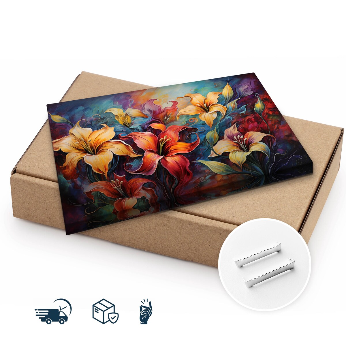 Obraz Do Salonu Sypialni Tropikalne Kwiaty Natura Rośliny Abstrakcja 120x80cm