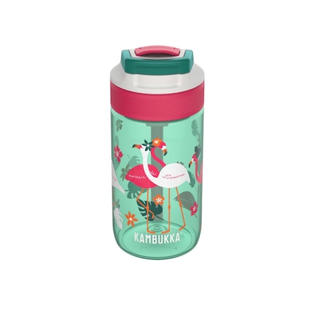 Butelka dziecięca na wodę (400 ml) Pink Flamingo Lagoon Kambukka
