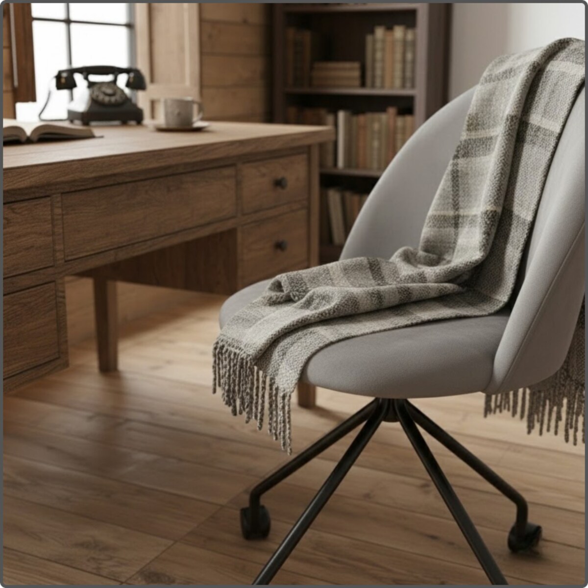 Fotel biurowy krzesło obrotowe do biurka ucznia gabinetu regulowane szare