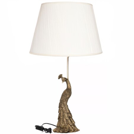 LAMPA STOŁOWA ZŁOTA PAW PTAK BIURKOWA NOCNA E27 glamour do salonu sypialni