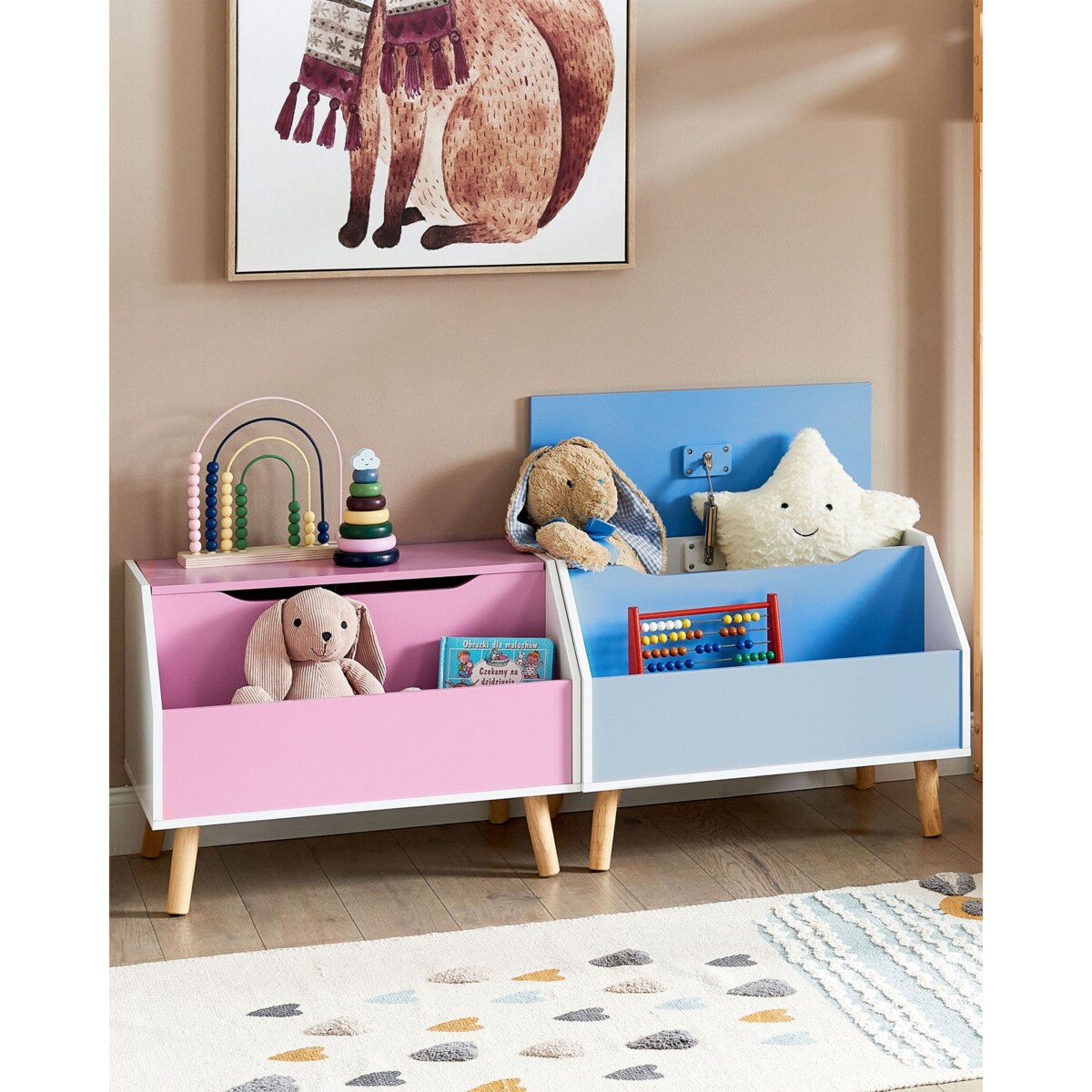 Szafka na zabawki różowa CASPER