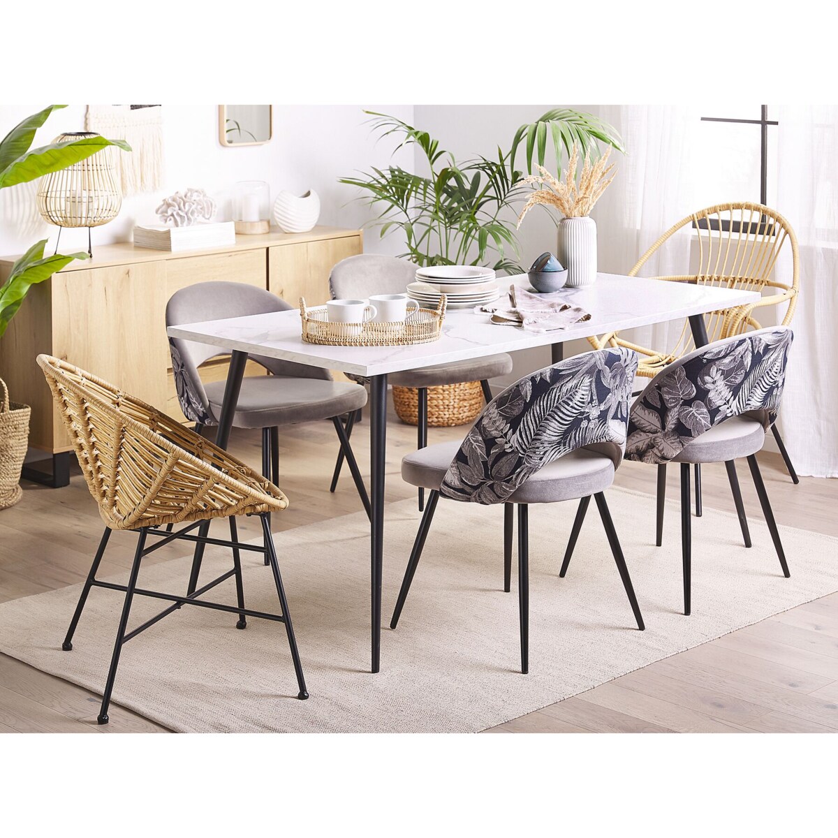 Zestaw 2 krzeseł do jadalni welurowy szary VIVIAN