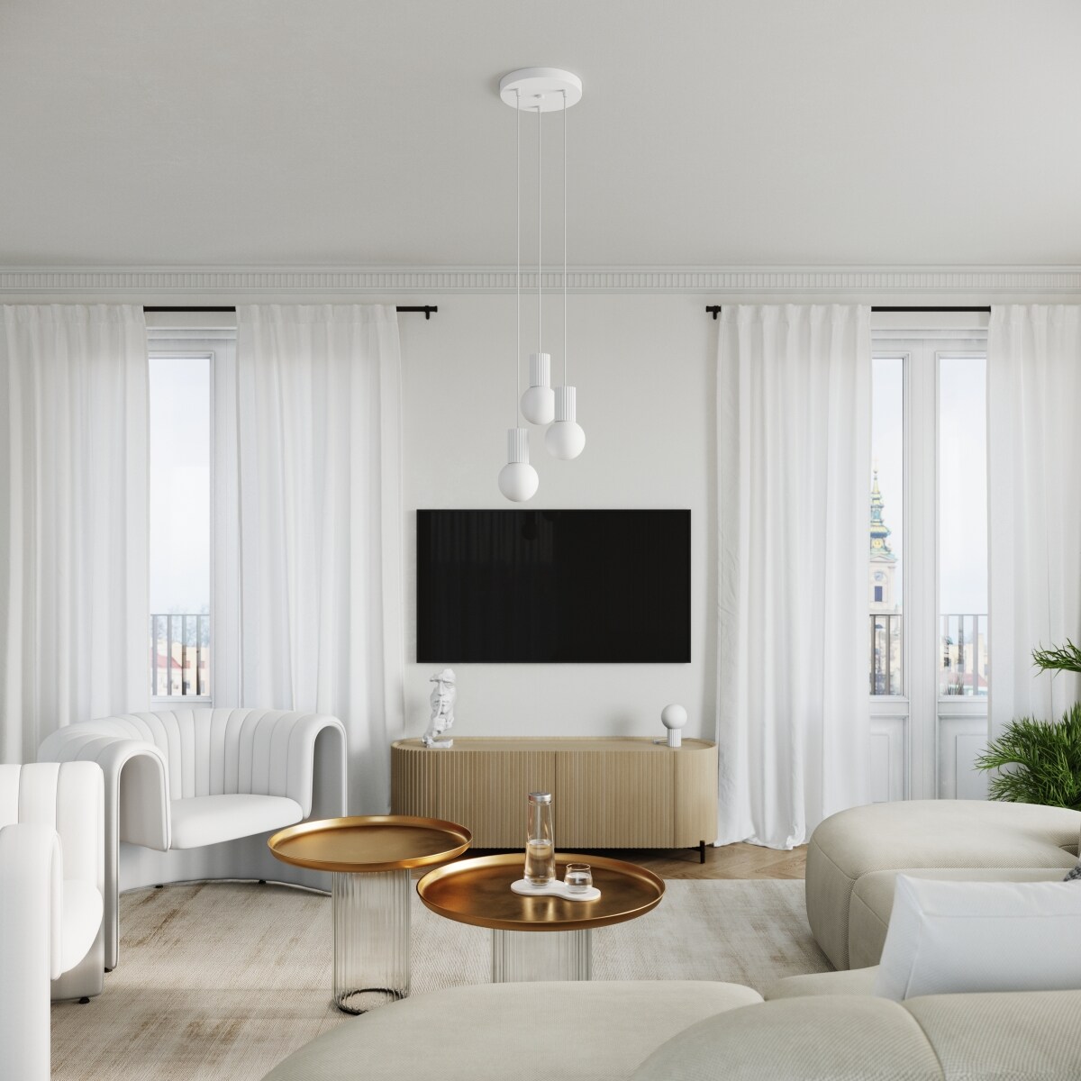 Lampa wisząca HALO 1 biała