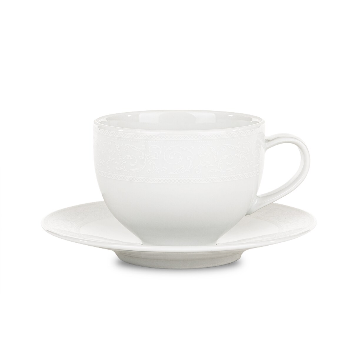 Zestaw kawowy 6os. (9el.) AMELIA BIAŁA KORONKA