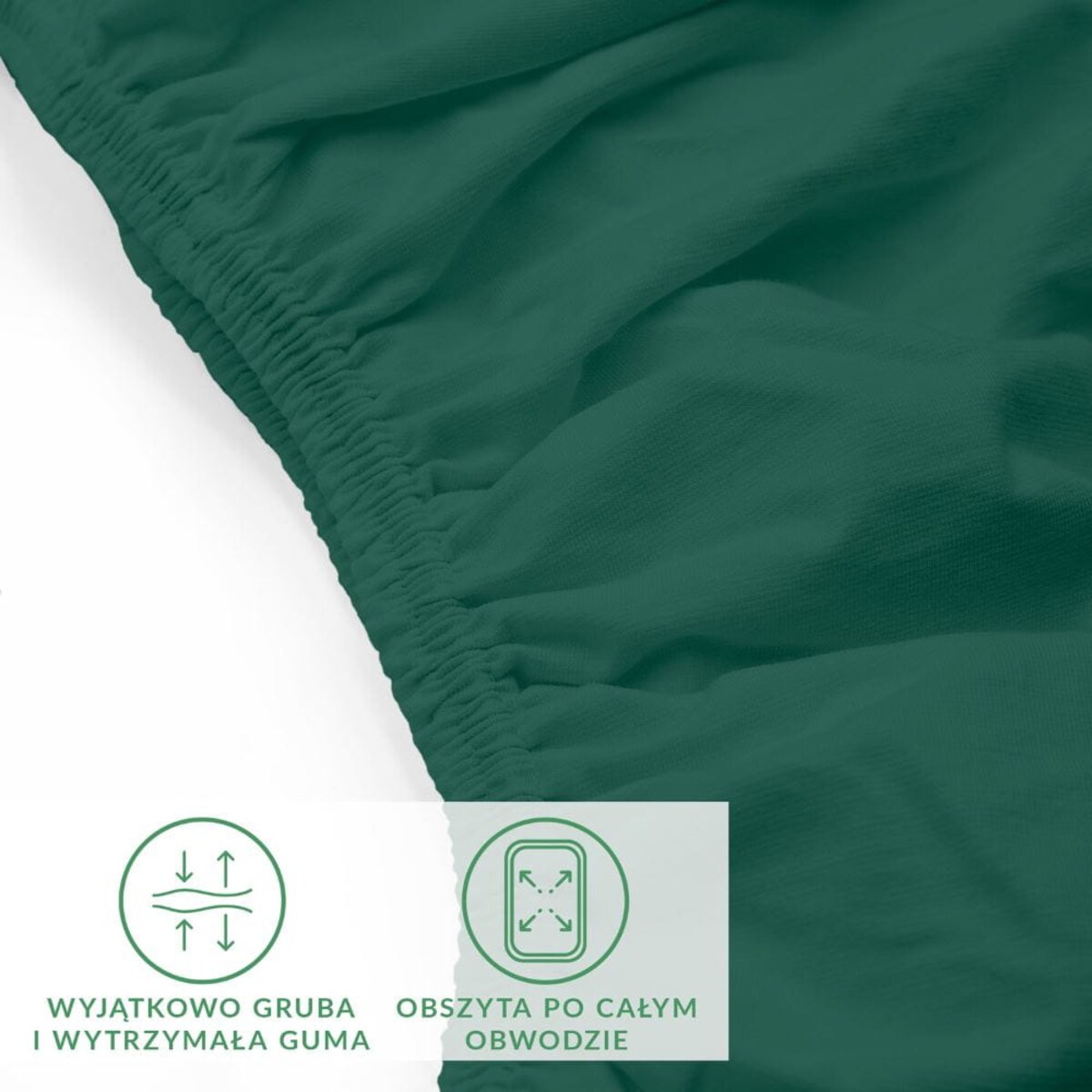 Prześcieradło jersey z elastanem z gumką 90x200 kolor zielony