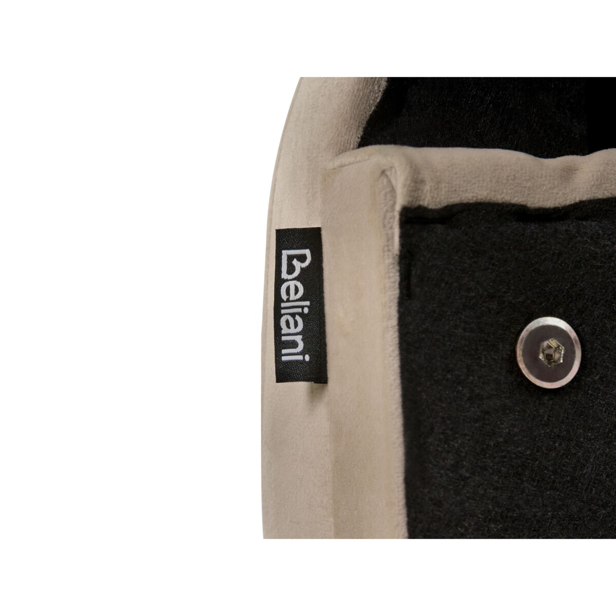 Łóżko Welur SAUVIAN 140 x 200 cm Beżowoszary