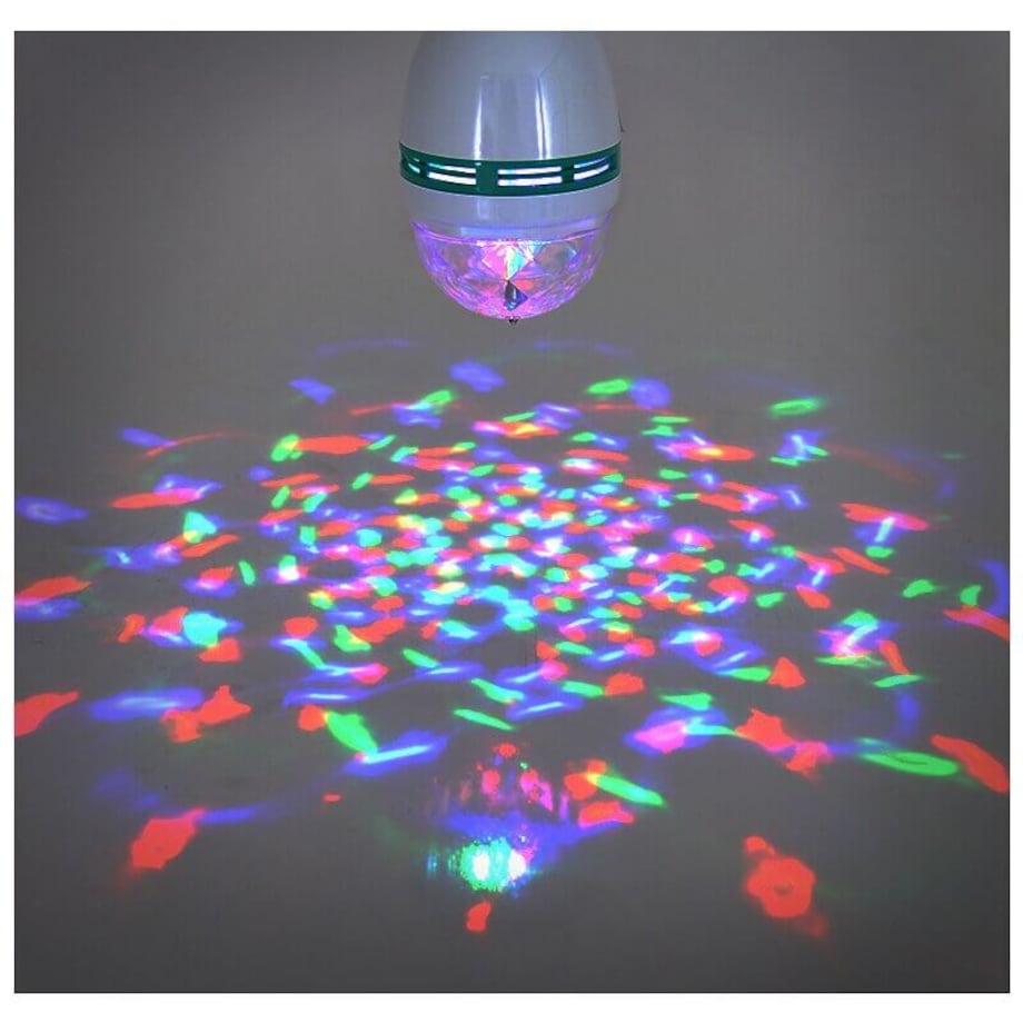 Żarówka dyskotekowa LED 3W obrotowa RGB stroboskop multikolor, Nave