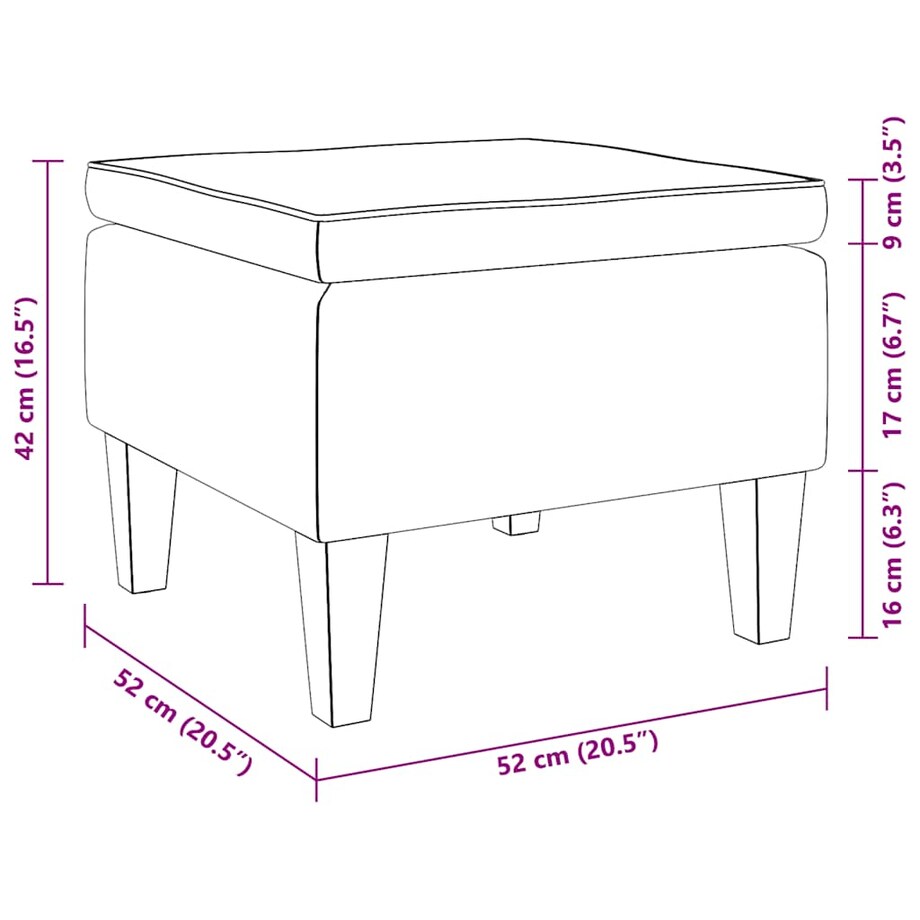 vidaXL Podnóżek z drewnianymi nóżkami, brązowy, obity aksamitem