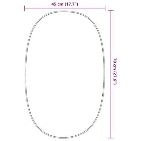 vidaXL Lustro ścienne, czarne, 70x45 cm