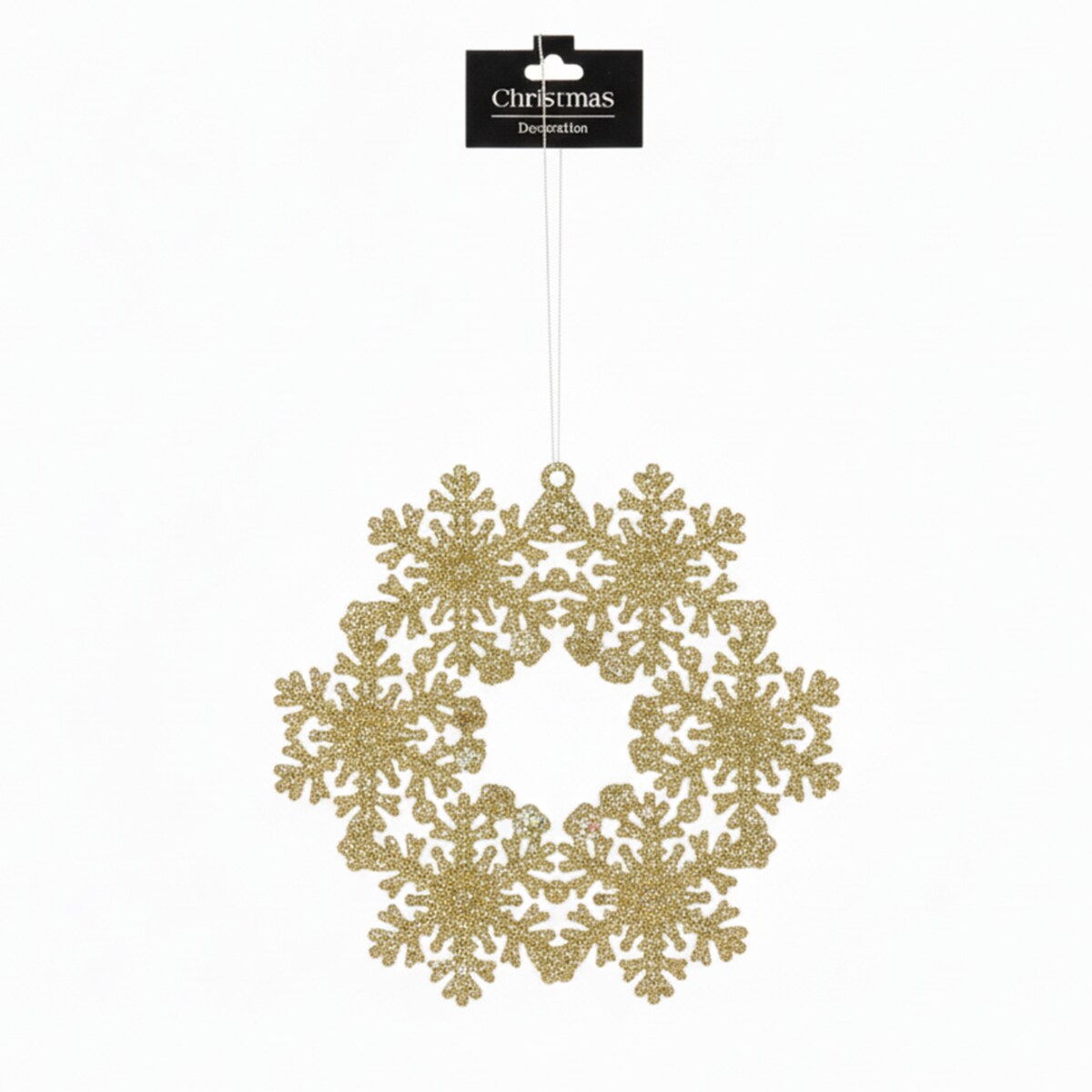 Zawieszka Na Choinkę Płatek Śniegu 12 Cm Ozdoba Świąteczna Wisząca Kolor Szampan