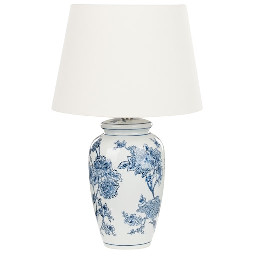 Lampa stołowa BELUSO Porcelana Biały/ niebieski