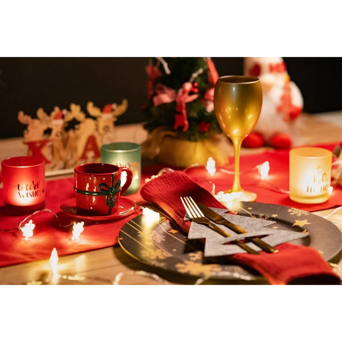 Pokrowiec na sztućce Świąteczny 4 szt. KF370-4