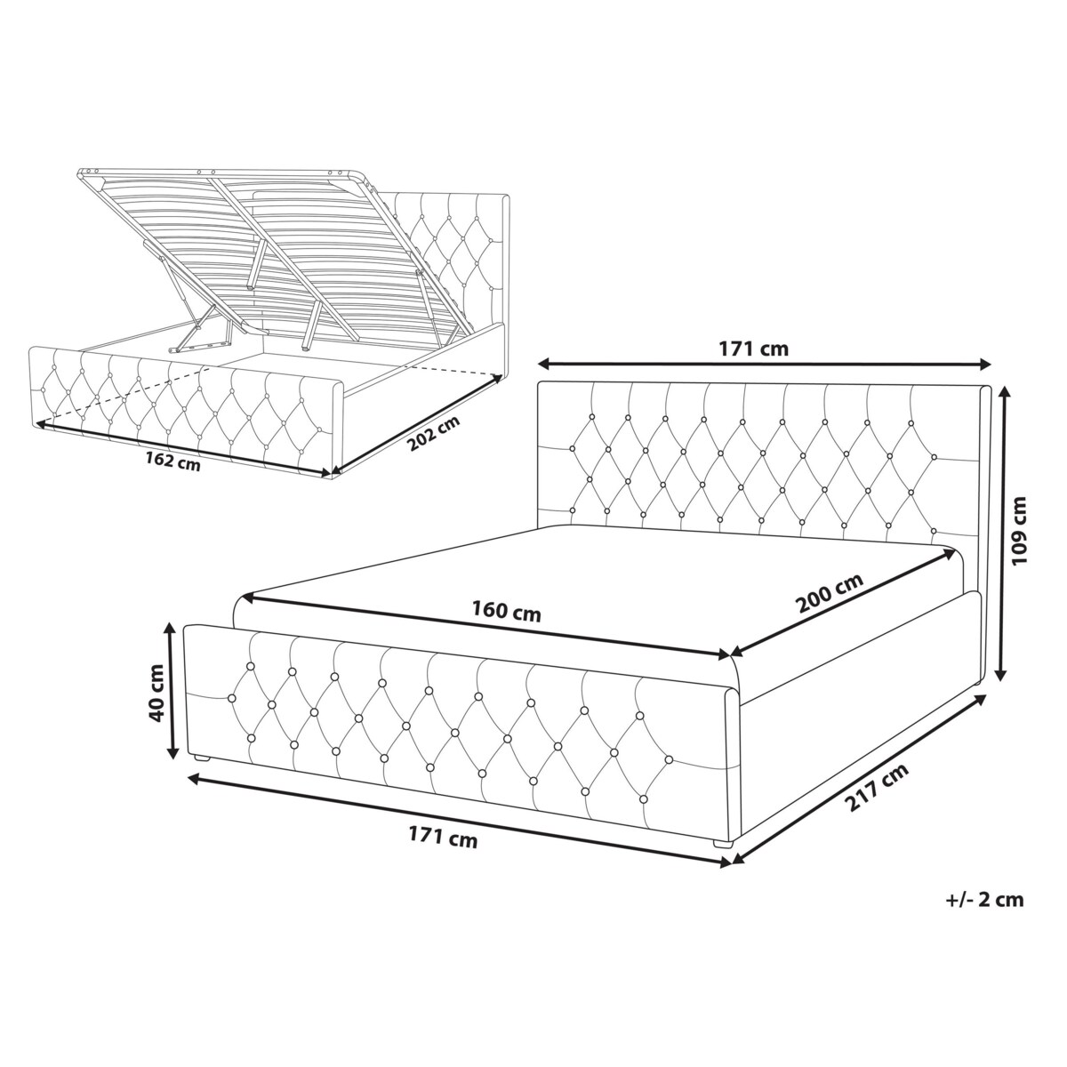 Łóżko z pojemnikiem welurowe 160 x 200 cm beżowe AMIENS