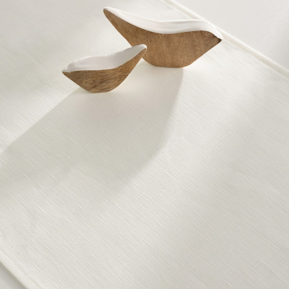 Bieżnik z falbaną 40x160 cm 40x160 śmietankowy biały