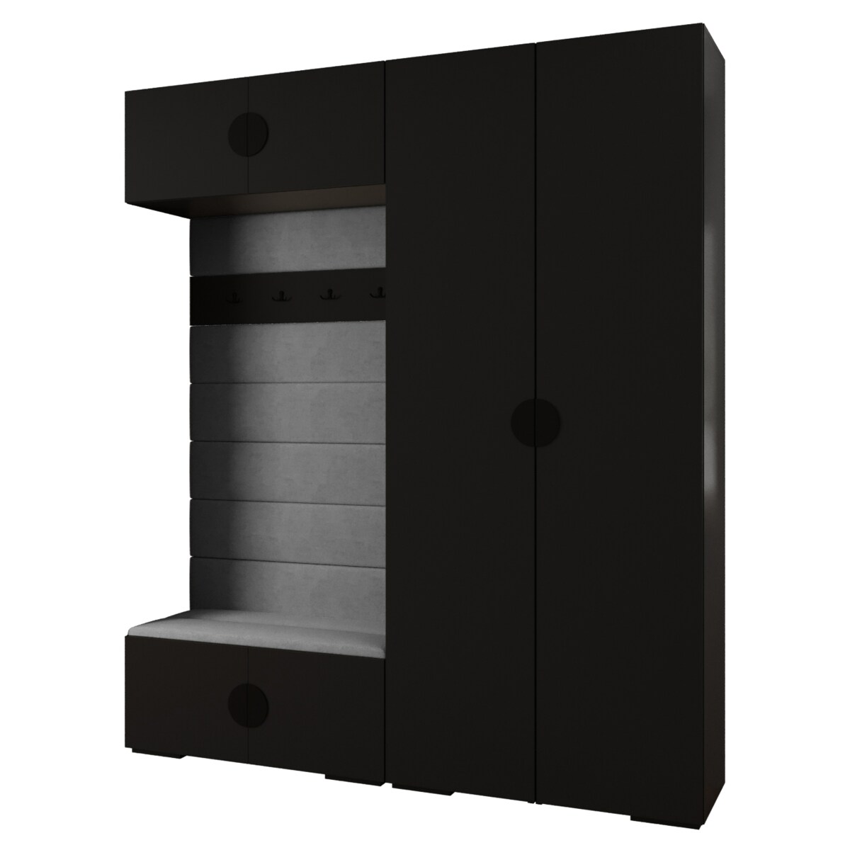 Garderoba do przedpokoju INOVA 4 Z18 czarny+czarny+manila16