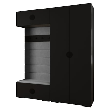 Garderoba do przedpokoju INOVA 4 Z18 czarny+czarny+manila16