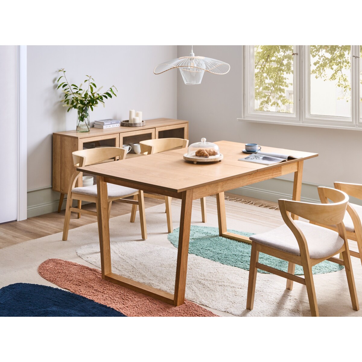 Stół do jadalni rozkładany CAMDEN Jesion jasny 160/200 cm 95 cm