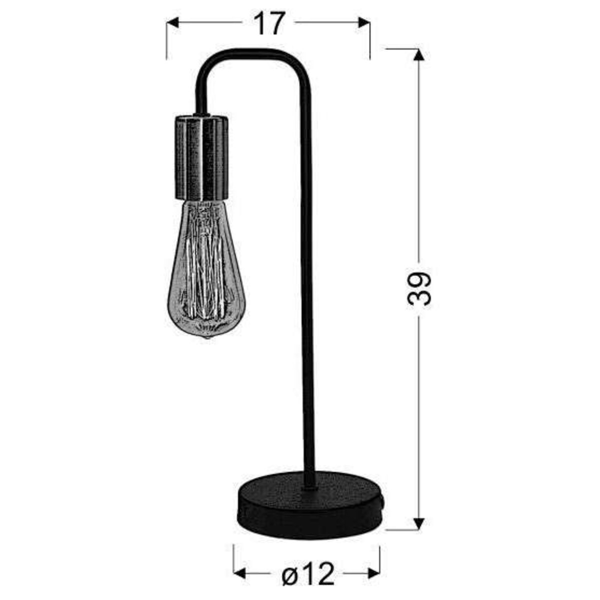Stojąca LAMPKA biurkowa HERPE 41-66862 Candellux industrialna LAMPA nocna loft miedź czarna