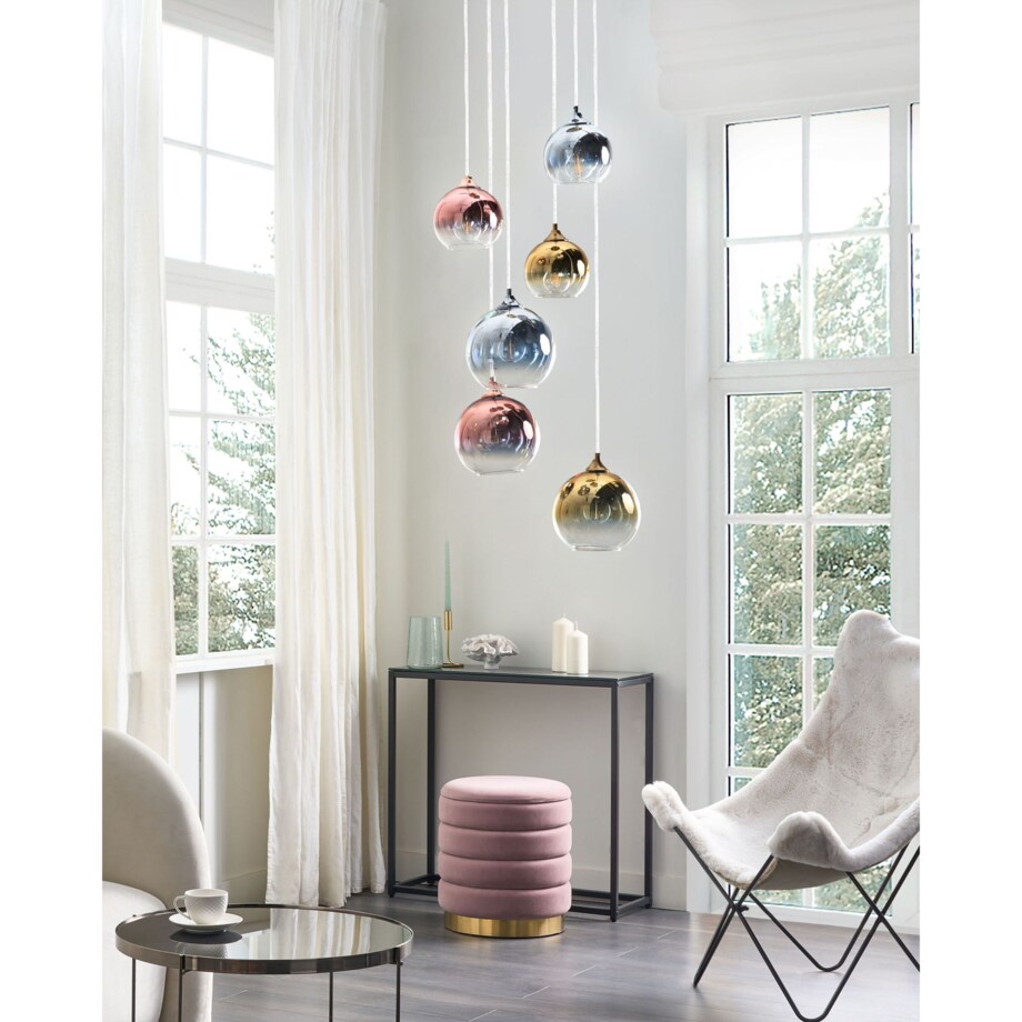 Lampa wisząca szklana 6-punktowa wielokolorowa TOOMA