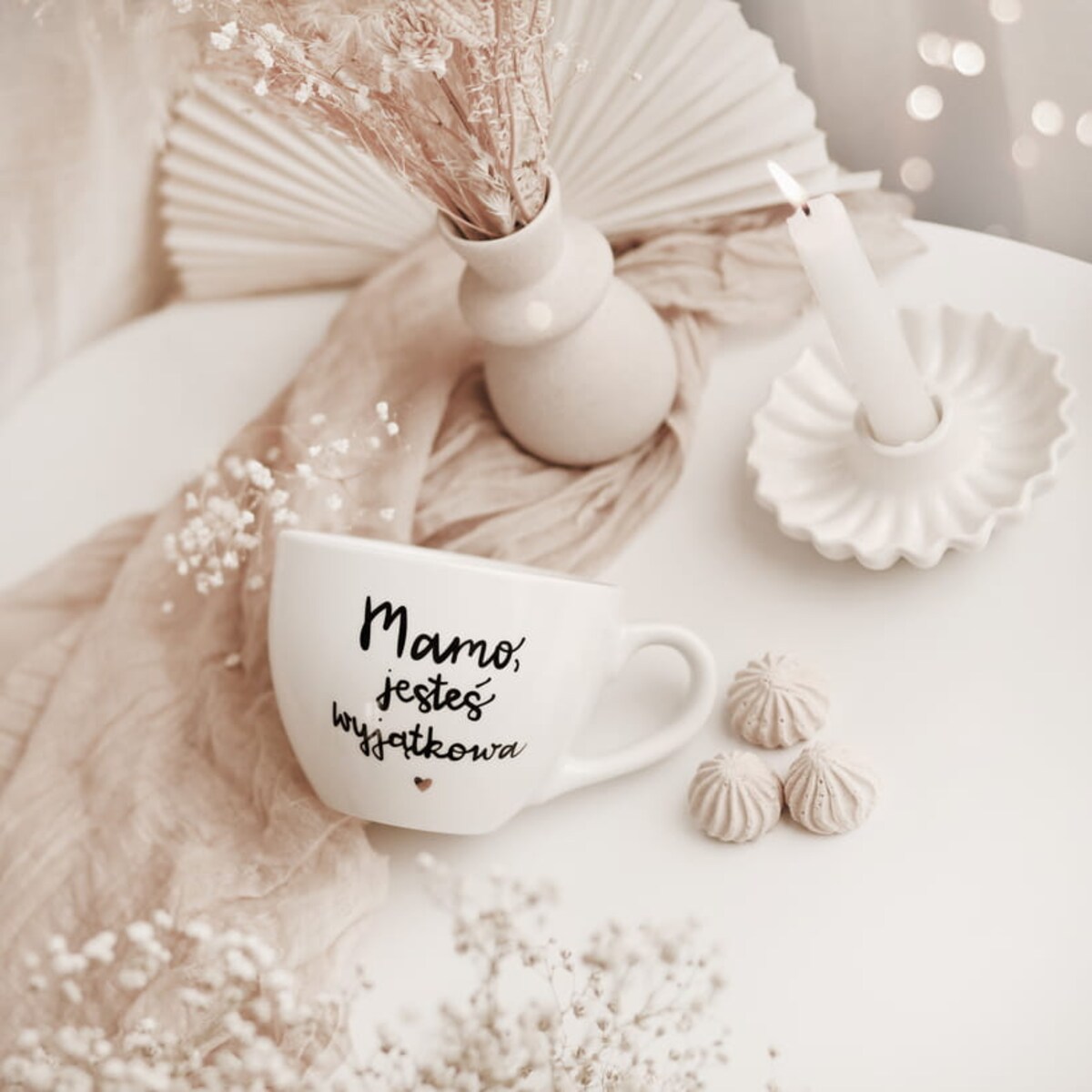 Kubek 500 ml - Mamo jesteś wyjątkowa ZŁOTE SERCE
