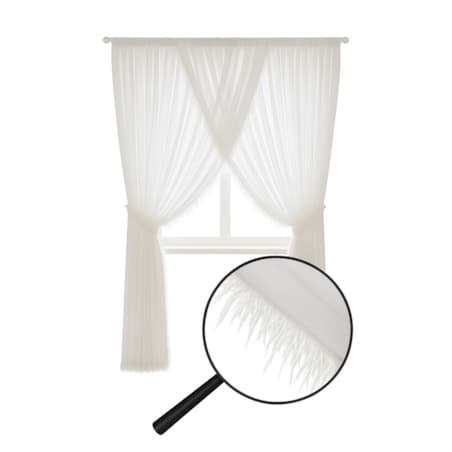 firana zakładana na tasmie "noel" z piórkami | biała