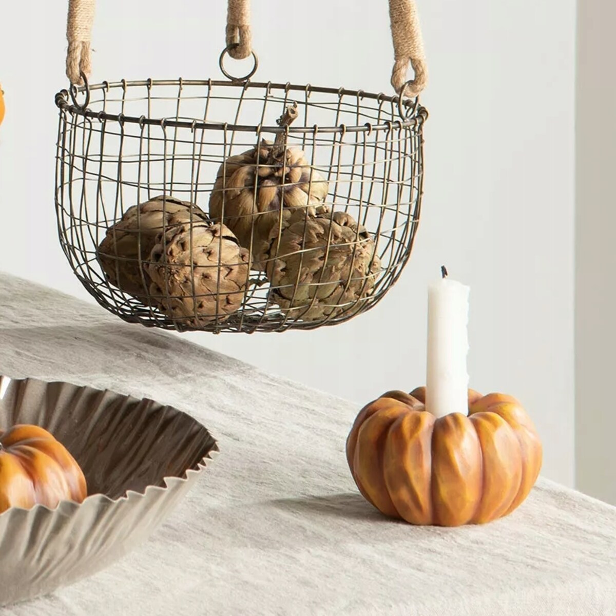 ŚWIECZNIK DYNI 2w1 dynia na HALLOWEEN POMARAŃCZOWA tealight kandelabr 11cm